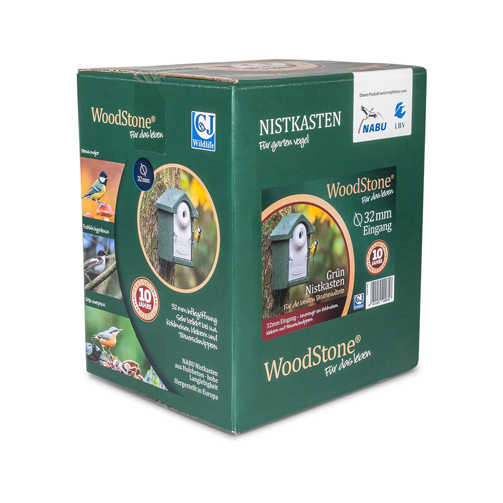 NABU Holzbeton-Nistkasten 32mm | Vogelhaus Holzbeton | NABU